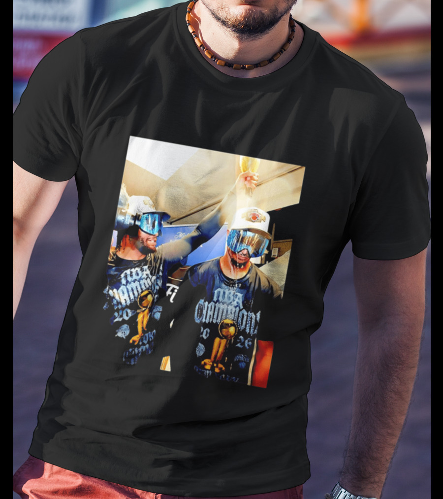 NBA Champions Celebration Jalen Brunson Josh Hart 2026 T-Shirt