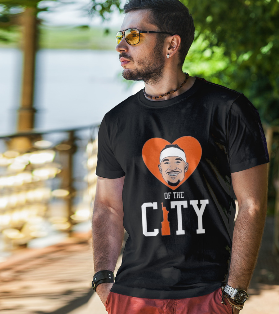 Josh Hart New York Knicks Heart Statue Of Liberty City T-Shirt