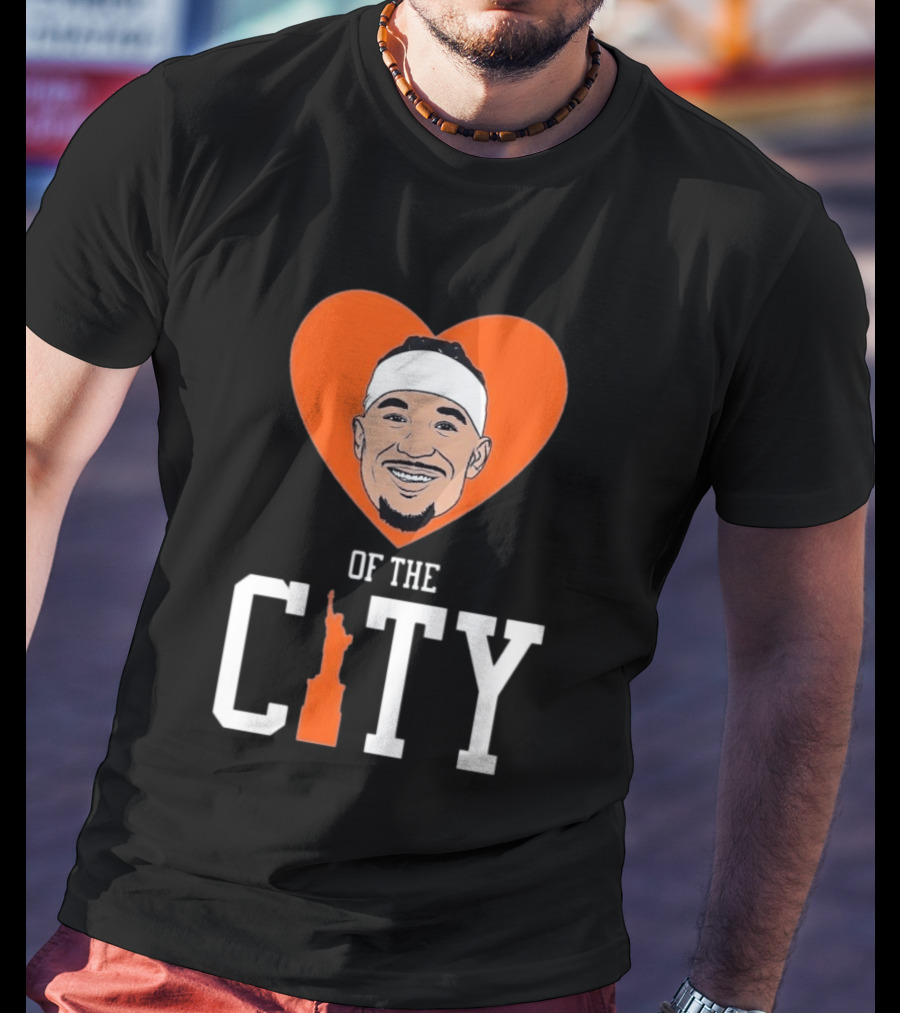 Josh Hart New York Knicks Heart Statue Of Liberty City T-Shirt