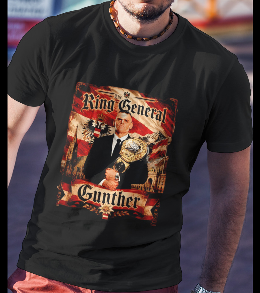 The Ring General Gunther Wrestling Champion With Eagle And Flag T-Shirt