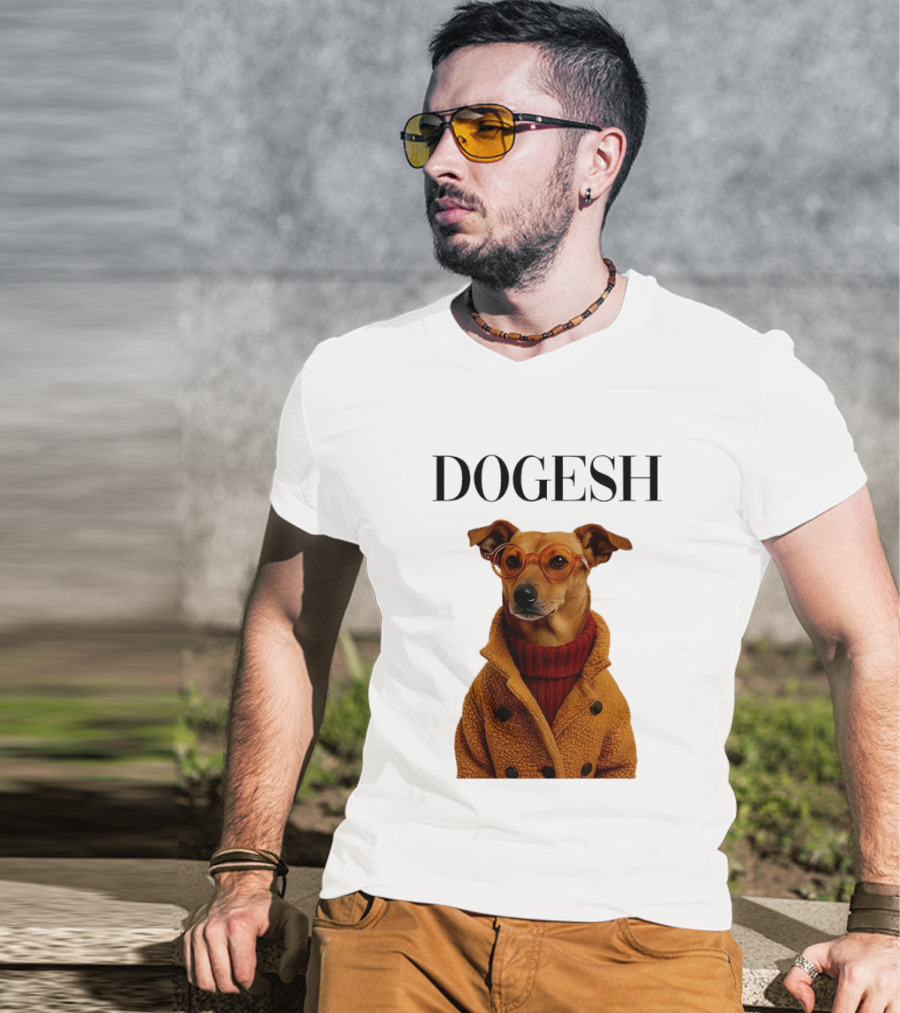 Dogesh Dapper Greyhound In Glasses And Coat T-Shirt