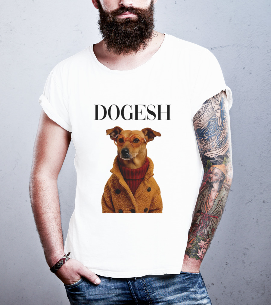 Dogesh Dapper Greyhound In Glasses And Coat T-Shirt