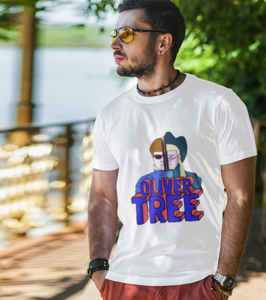 Oliver Tree Split Persona Sunglasses Half Cowboy Half Futuristic T-Shirt