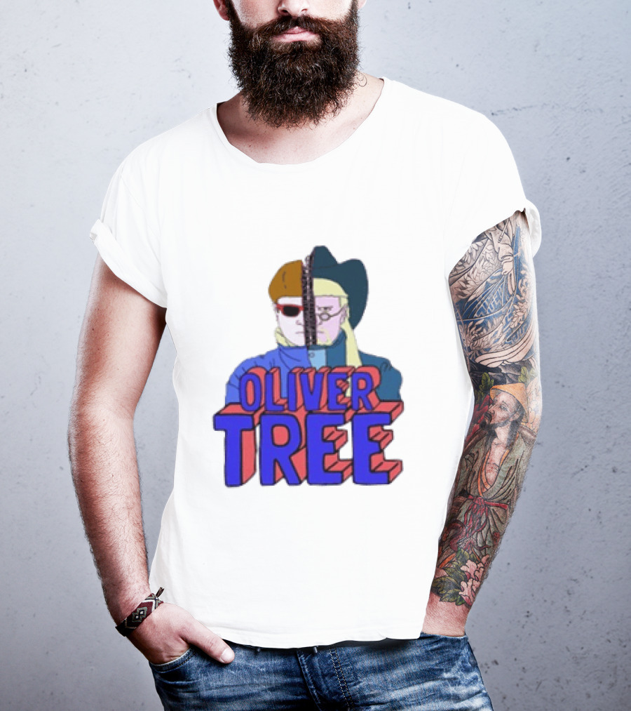Oliver Tree Split Persona Sunglasses Half Cowboy Half Futuristic T-Shirt