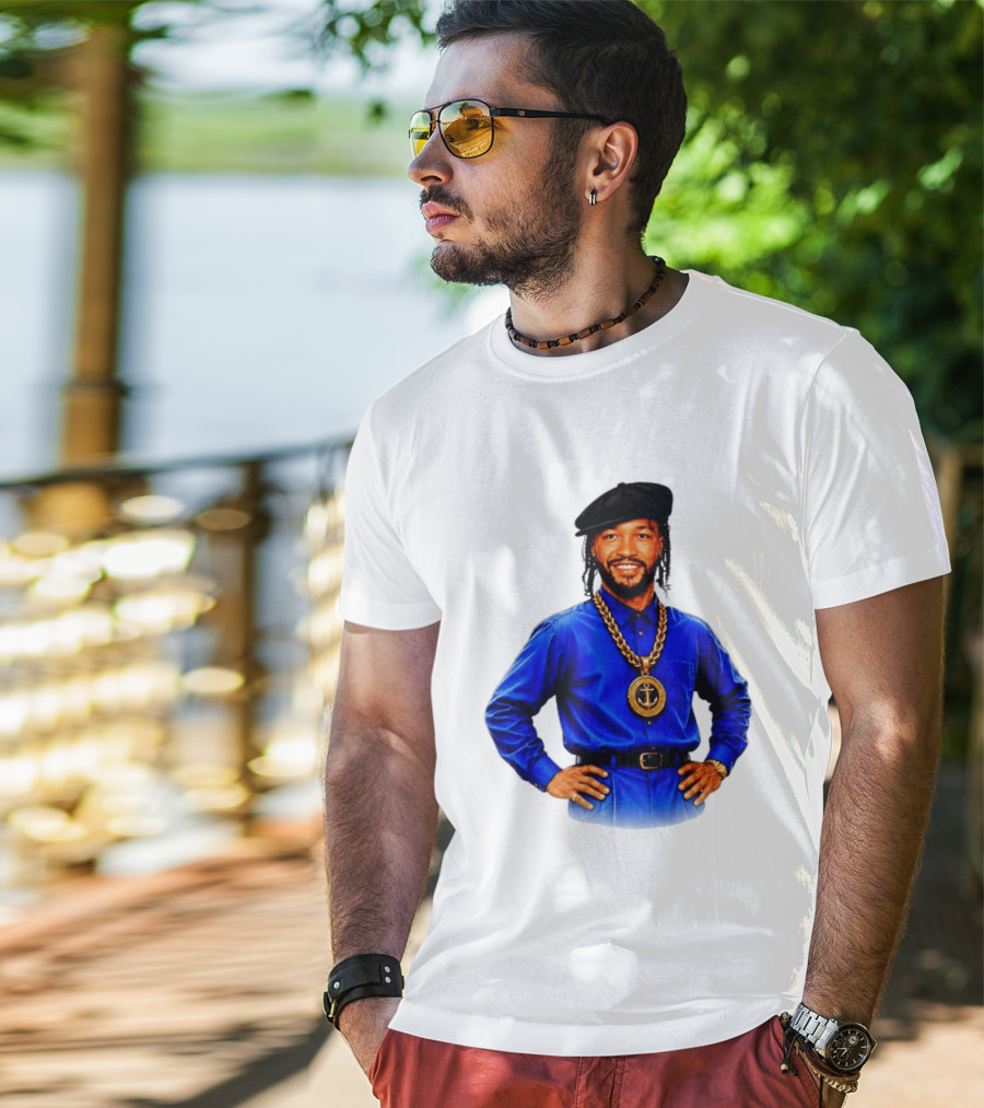 Jalen Brunson NY Knicks Always Business Never Personal Anchor Chain Beret Outfit T-Shirt