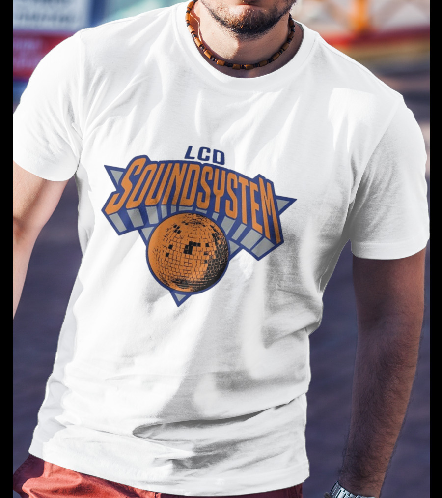 LCD Soundsystem Basketball Inspired New York Knicks Disco Ball T-Shirt
