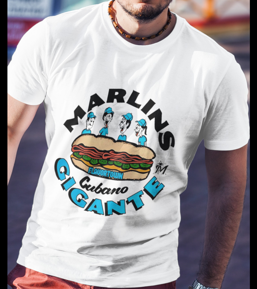 Marlins Cubano Gigante Flavortown Sandwich $1 T-Shirt