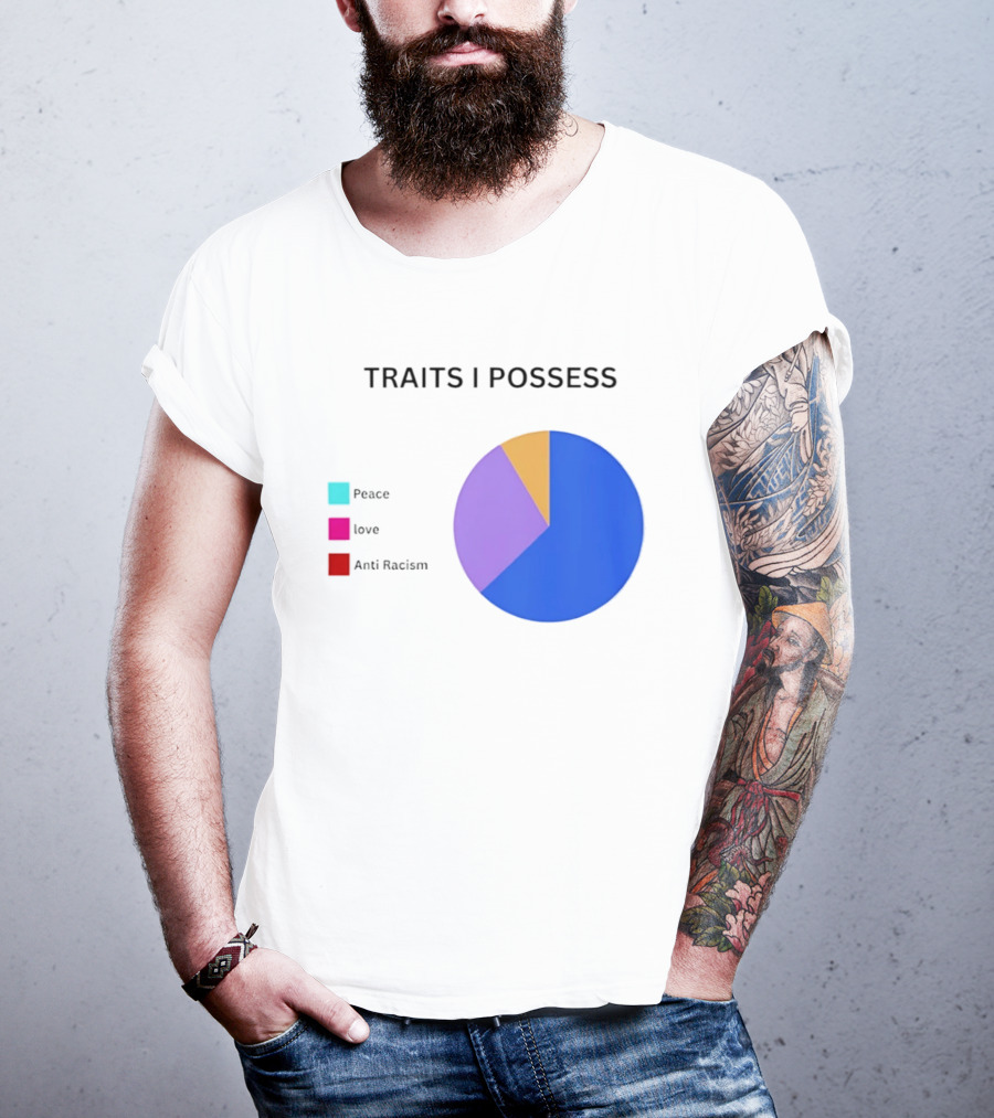 TRAITS I POSSESS Peace Love Anti Racism Chart T-Shirt