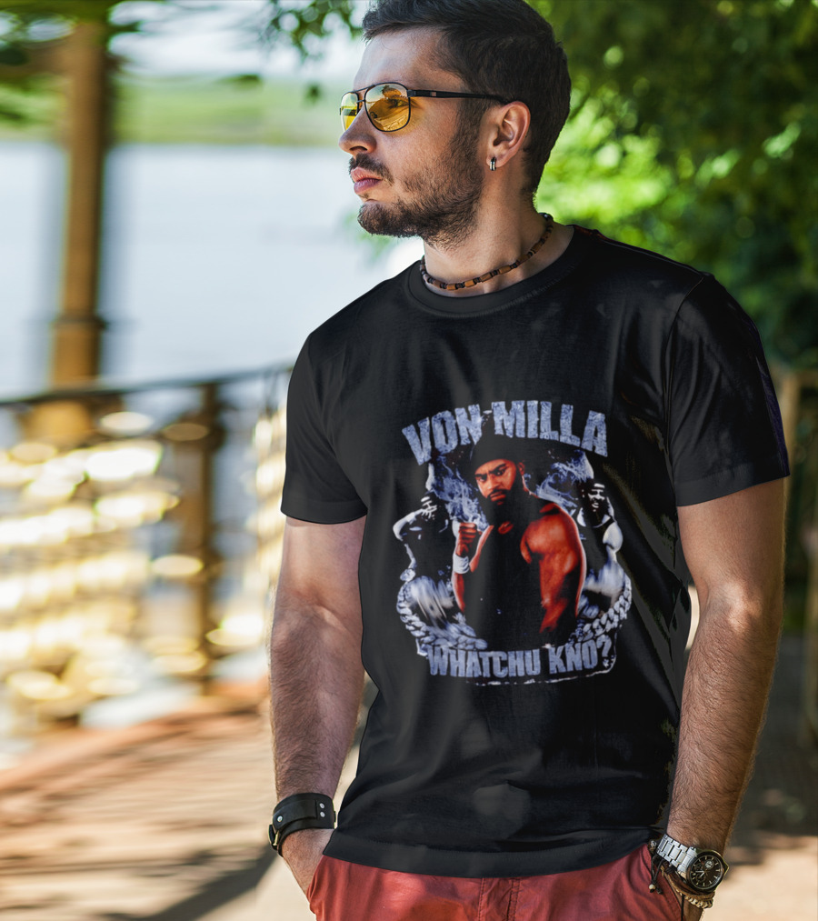 Von Milla Whatchu Kno Fighter Collage T-Shirt