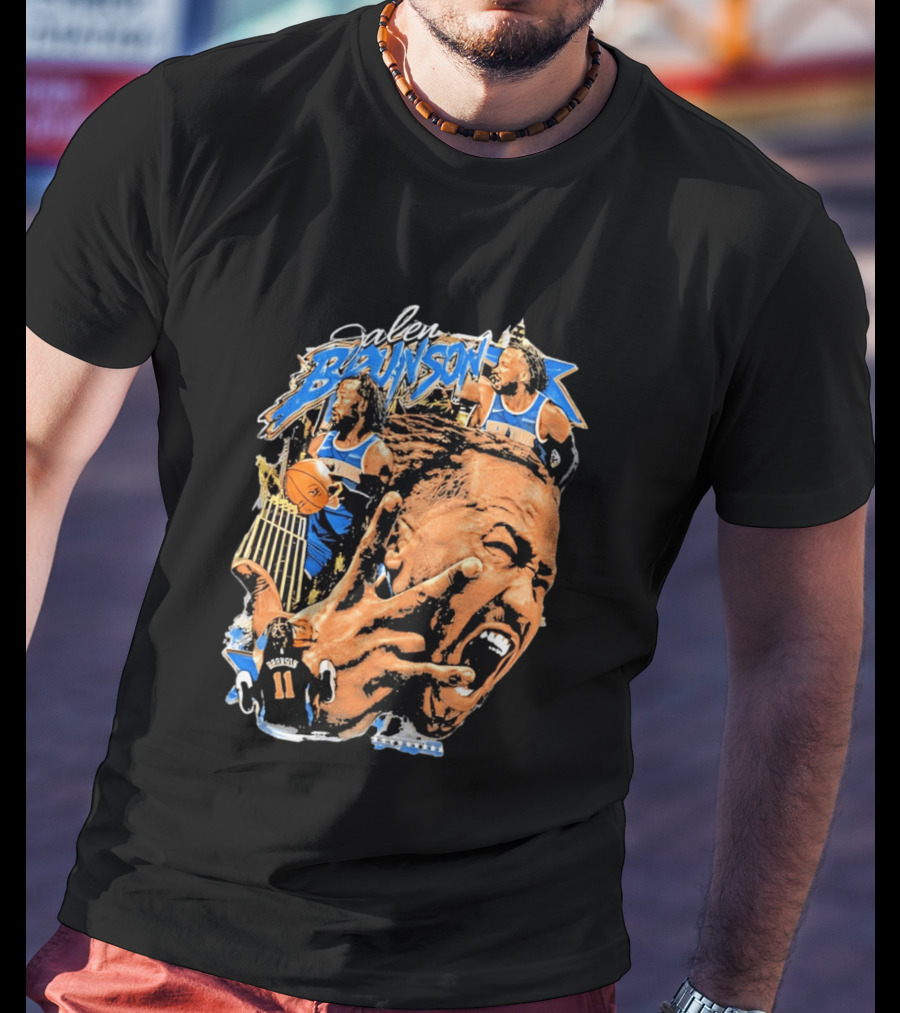 New York Knicks Jalen Brunson Basketball Collage Sports T-Shirt