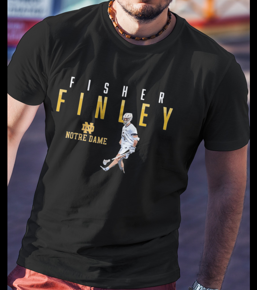 Notre Dame Lacrosse Fisher Finley Player Action T-Shirt