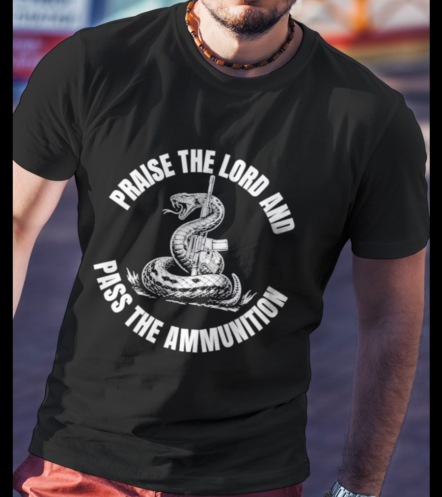 Praise The Lord And Pass The Ammunition Snake Coiled Around Sword T-Shirt