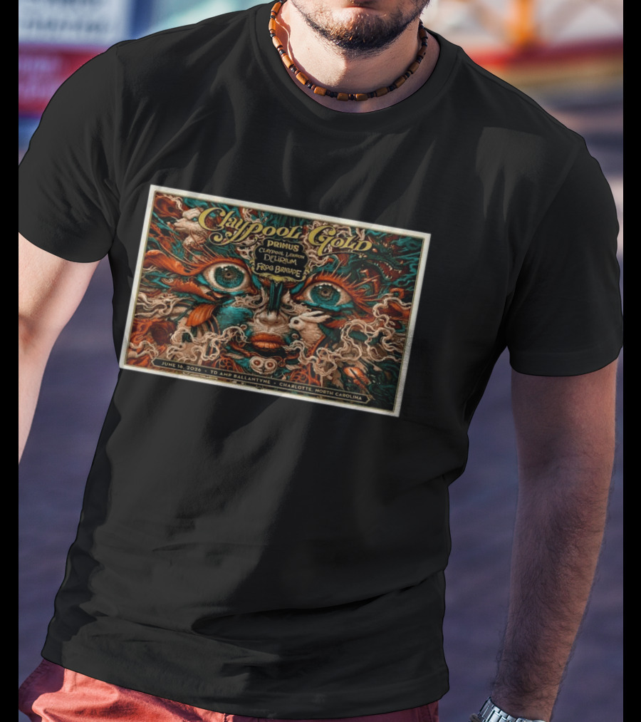 Les Claypool's Primus Delirium Tour June 16 2026 Charlotte NC TD Amphitheater T-Shirt