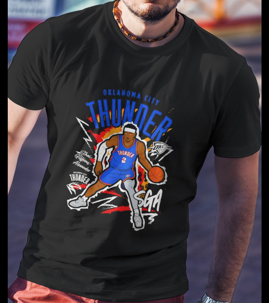 Oklahoma City Thunder Shai Gilgeous Alexander SGA Player Number Two Basketball T-Shirt
