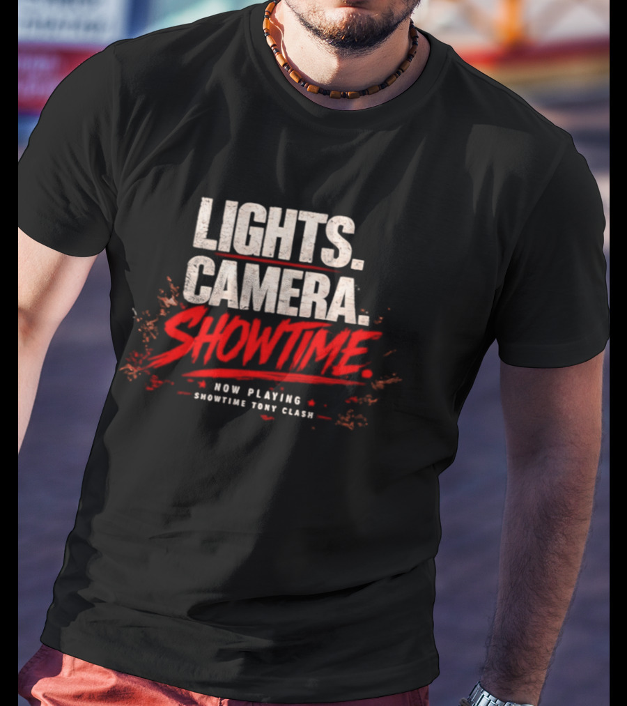 Lights Camera Showtime Now Playing Showtime Tony Clash T-Shirt