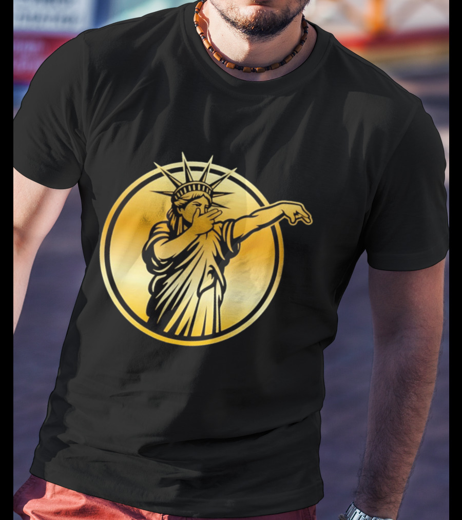 New York Knicks Jalen Brunson Statue Of Liber3 Gold T-Shirt