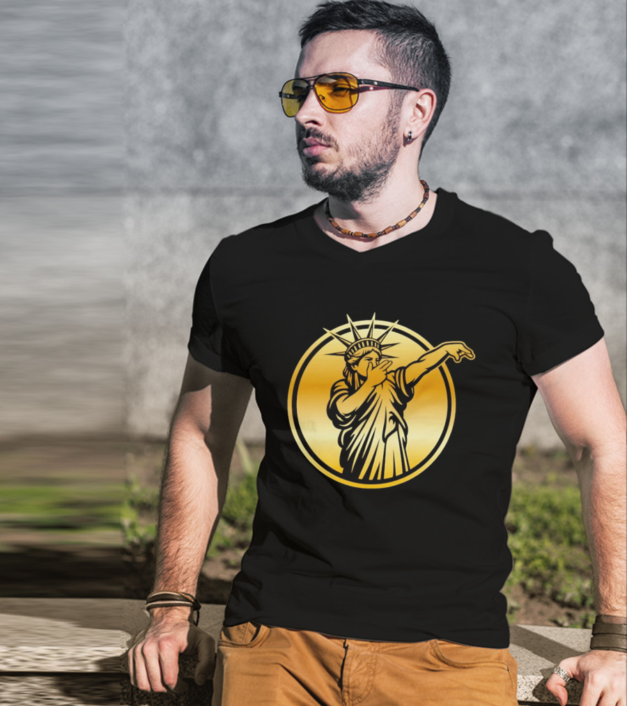 New York Knicks Jalen Brunson Statue Of Liber3 Gold T-Shirt