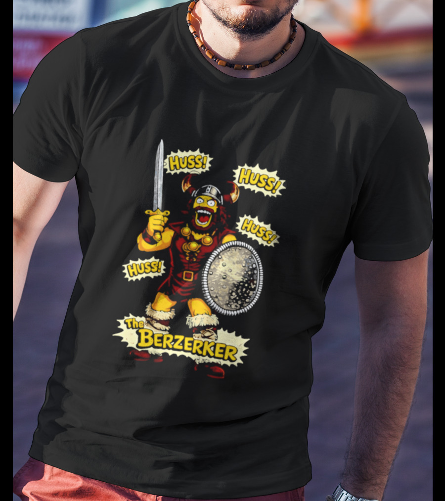 The Berzerker Huss Warrior Viking Berserker With Sword And Shield T-Shirt