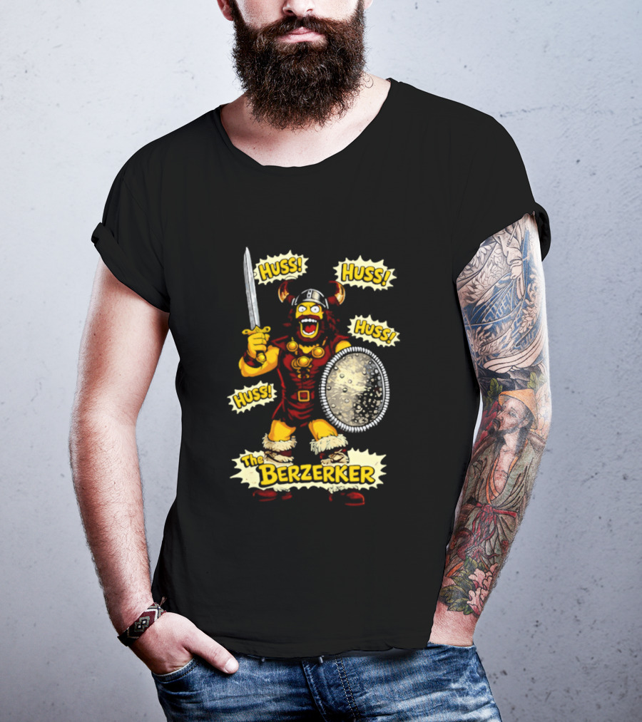 The Berzerker Huss Warrior Viking Berserker With Sword And Shield T-Shirt