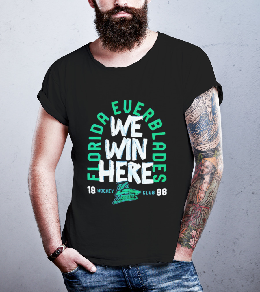 Florida Everblades We Win Here 1998 Hockey Club T-Shirt
