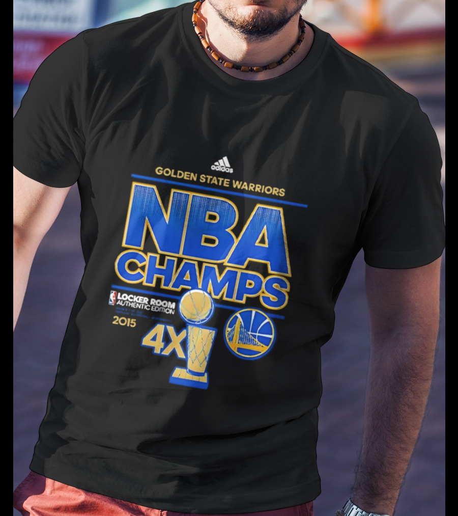 Golden State Warriors NBA Champs 2015 4X Locker Room Authentic Edition T-Shirt