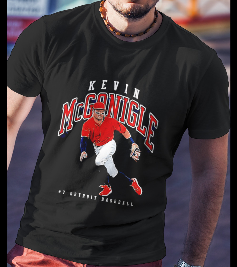Kevin McGonigle Red Jersey Detroit Baseball #7 Collegiate T-Shirt