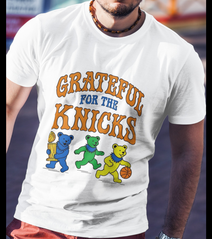 Grateful Dead New York Knicks Bears Basketball Trophy T-Shirt