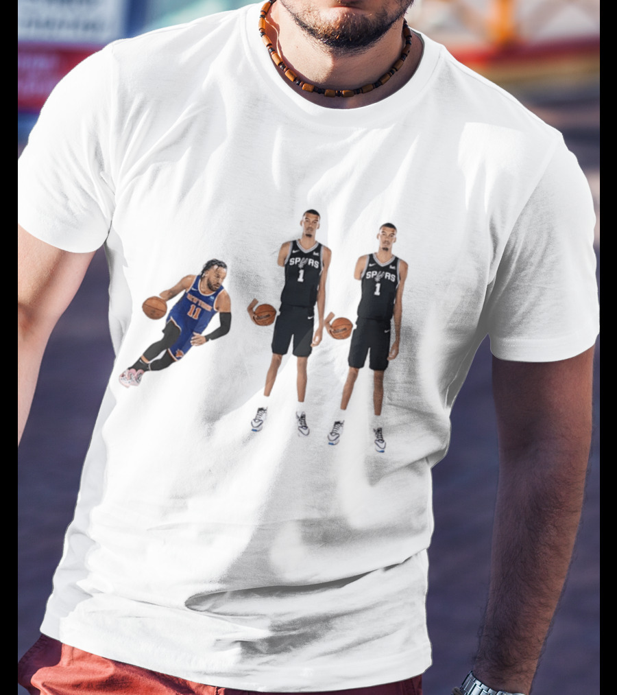 Jalen Brunson NY Knicks Vs Victor Wembanyama San Antonio Spurs Matchup NBA Basketball 9.11 T-Shirt