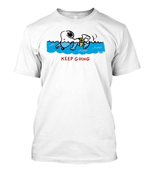 Peanuts Snoopy Swimming Keep Going Inspirational Motivation T-Shirt