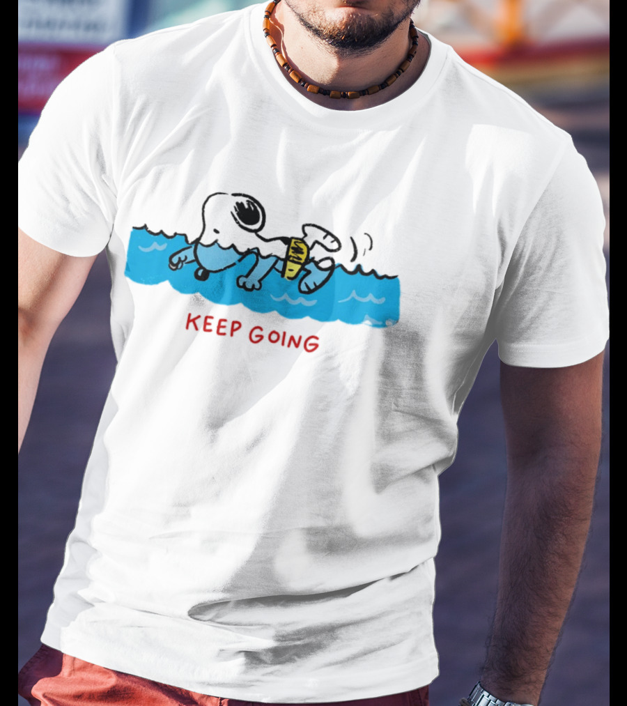 Peanuts Snoopy Swimming Keep Going Inspirational Motivation T-Shirt