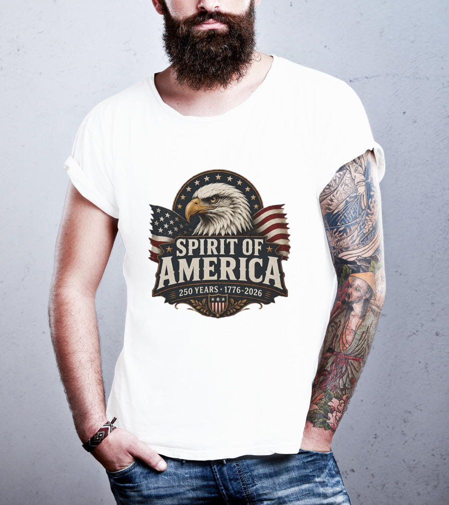 Spirit Of America Bald Eagle 250 Years 1776 2026 T-Shirt