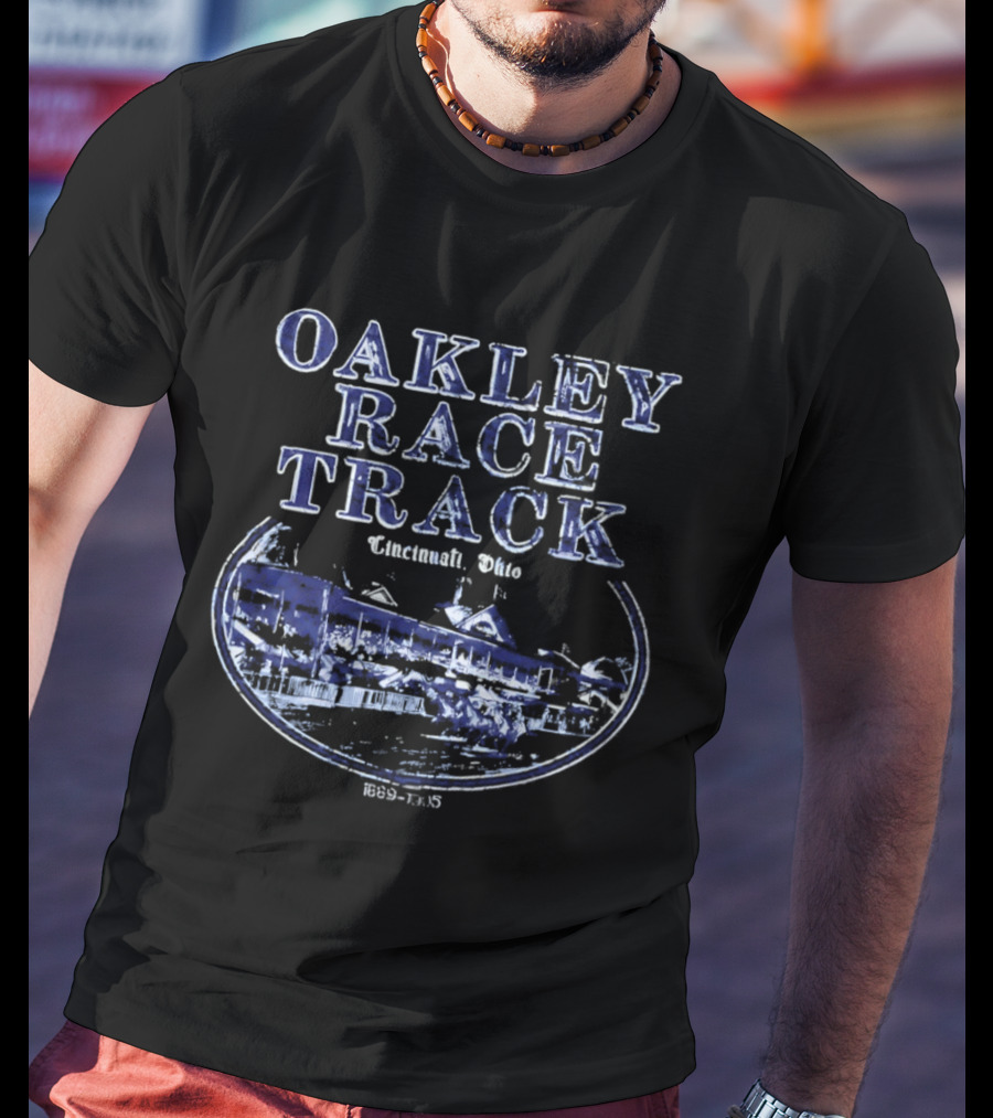 Oakley Race Track Cincinnati Ohio 1875 Horse Racing Vintage Scene T-Shirt