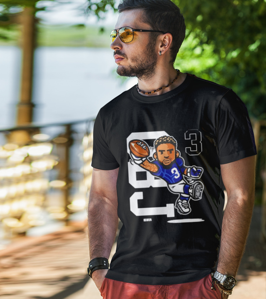 Odell Beckham Jr. 3 New York Giants Character Catch T-Shirt