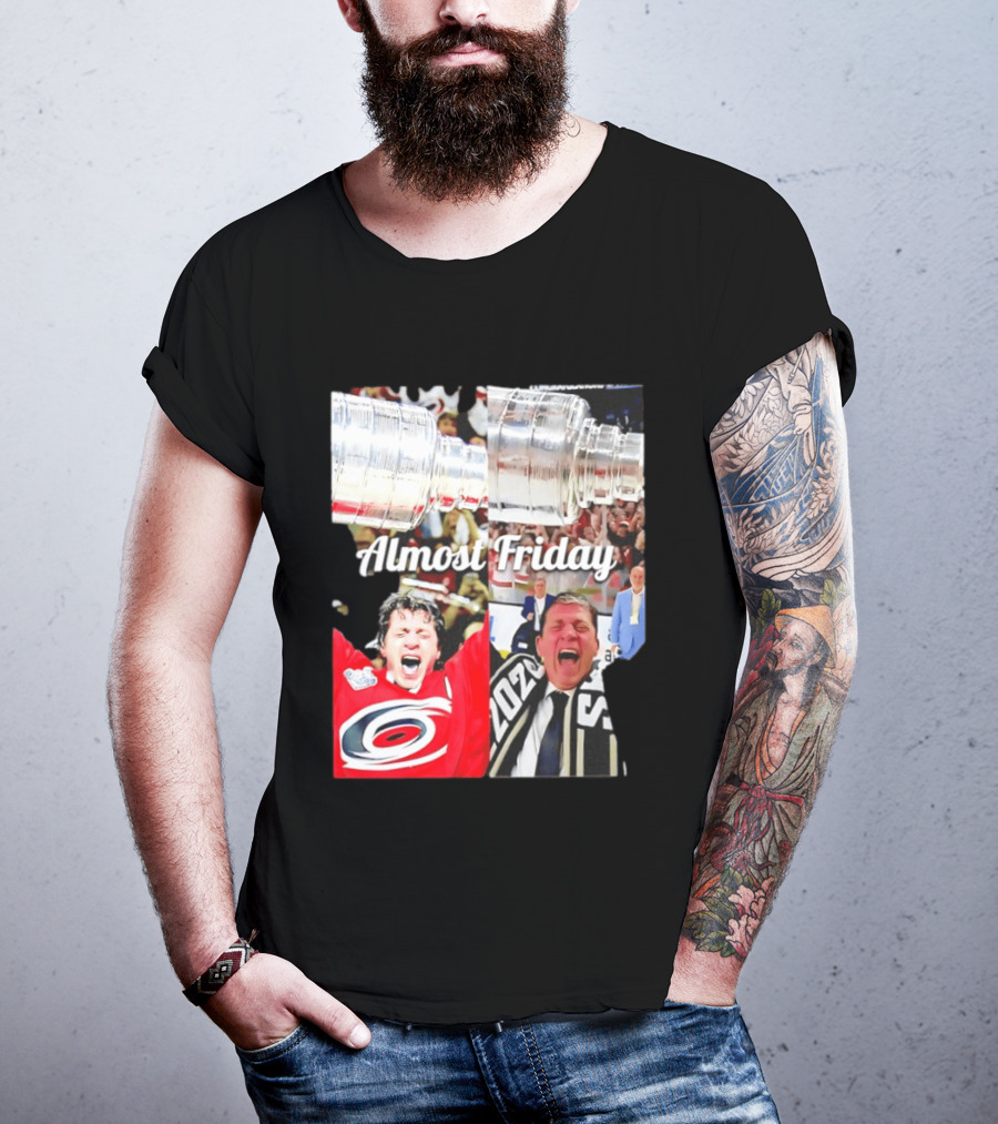 Rod Brind'Amour Almost Friday Ice Hockey Canadian Double Cup Celebration T-Shirt