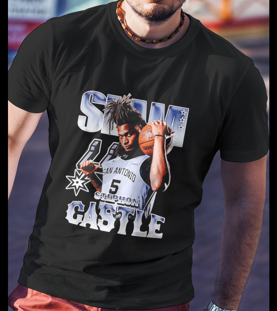 San Antonio Spurs Stephon Castle SLAM Basketball Star T-Shirt