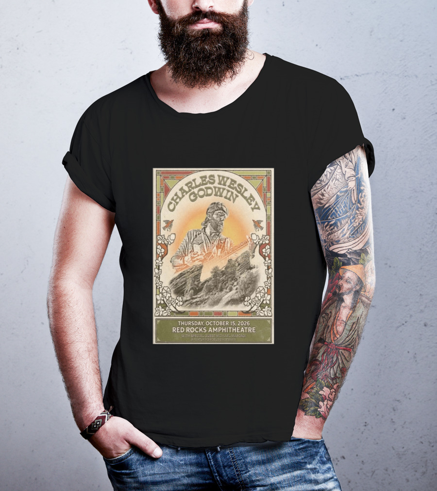 Charles Wesley Godwin Red Rocks Amphitheatre Concert October 15 2026 Featuring Special Guest Michael Marcagi T-Shirt