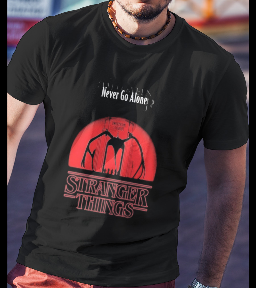Stranger Things Never Go Alone Universal Studios Halloween Horror Nights T-Shirt
