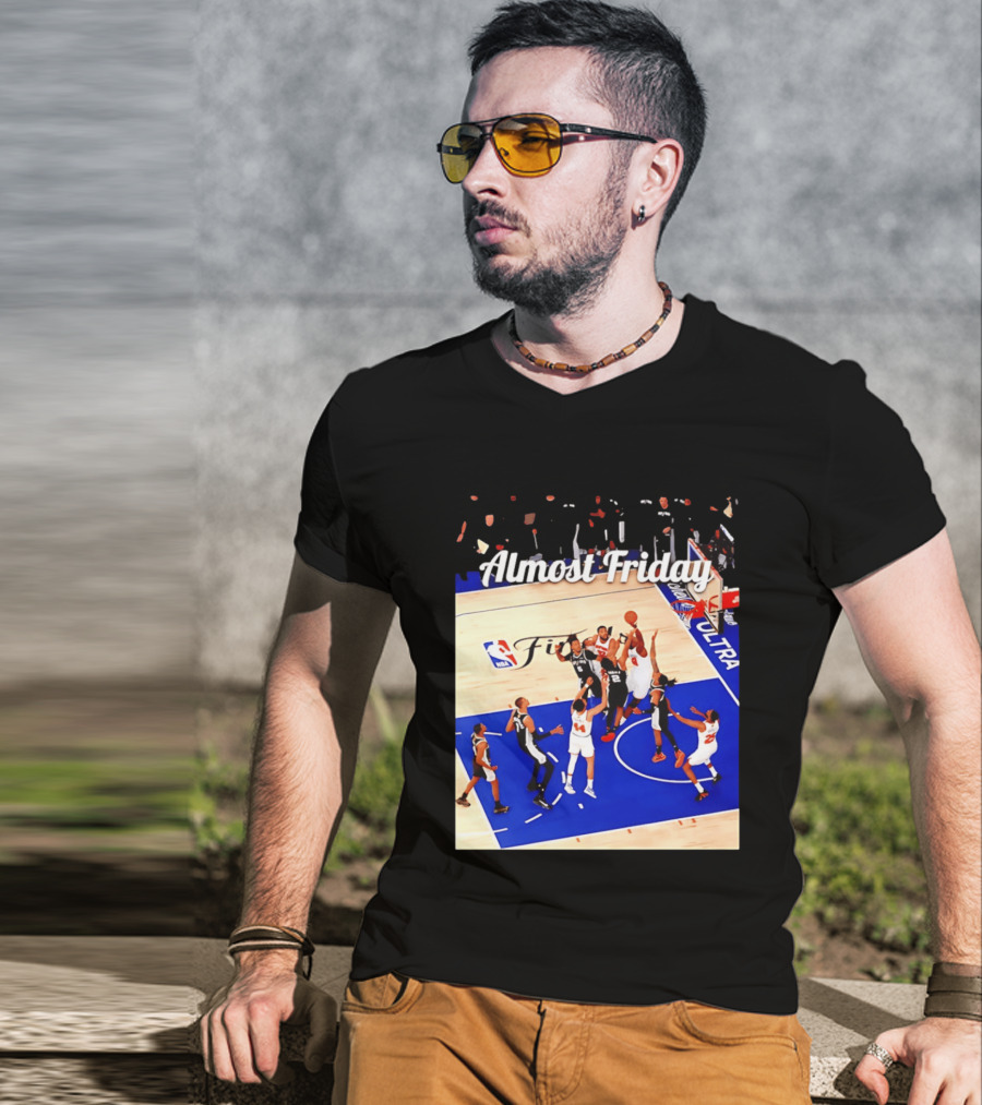 Almost Friday New York Knicks NBA Fit Game 4 Action Scene T-Shirt