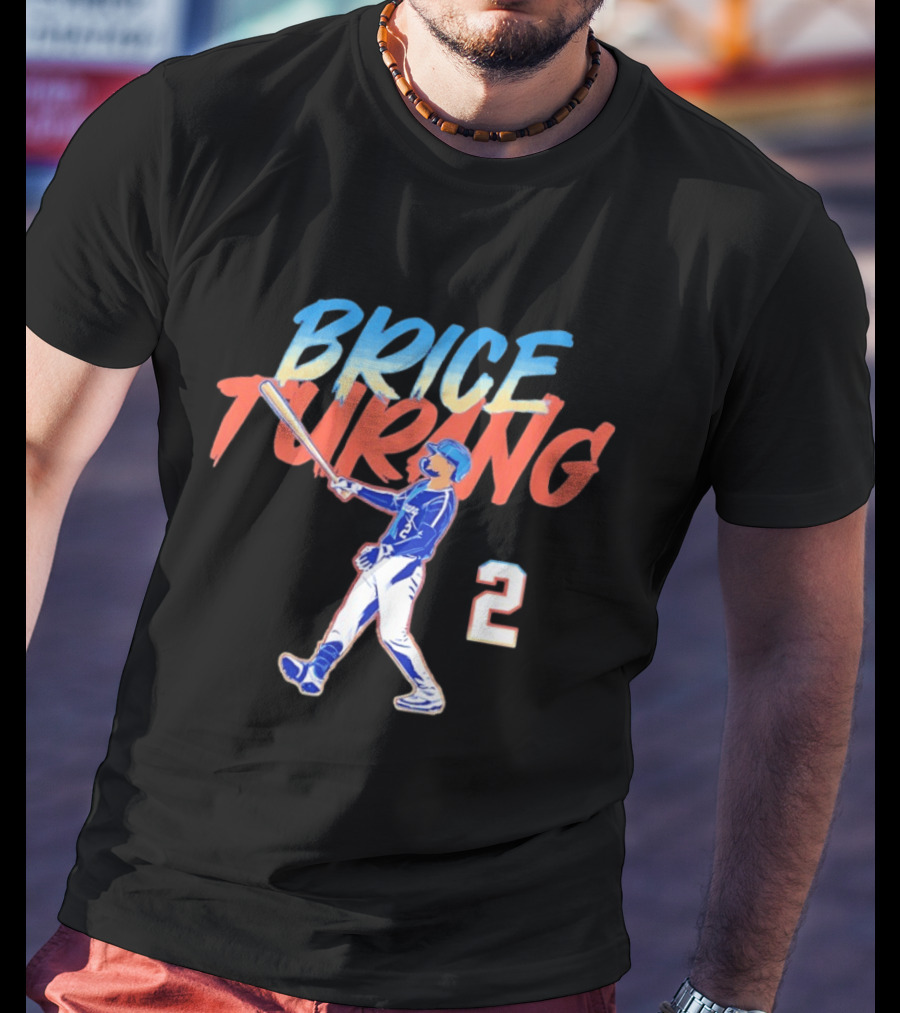 Brice Turang Milwaukee Brewers Slugger Swing Number 2 T-Shirt