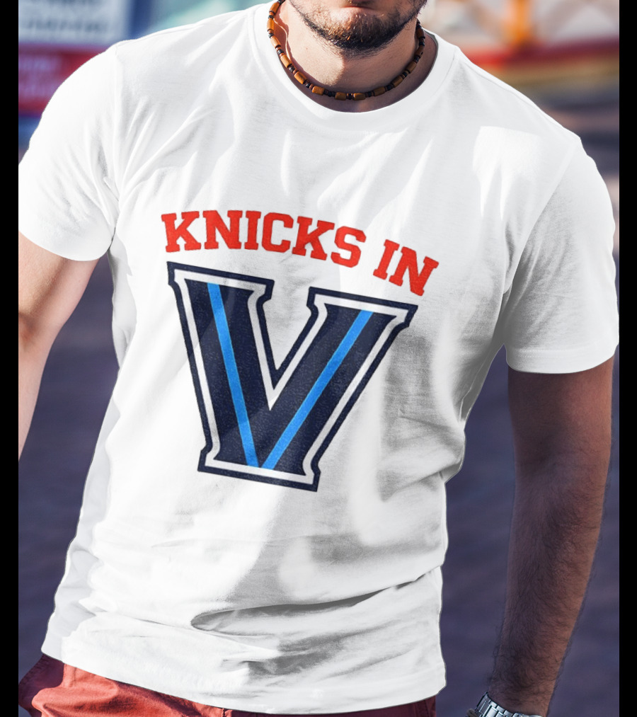 Knicks In V New York Knicks Villanova Wildcats NBA 2026 T-Shirt