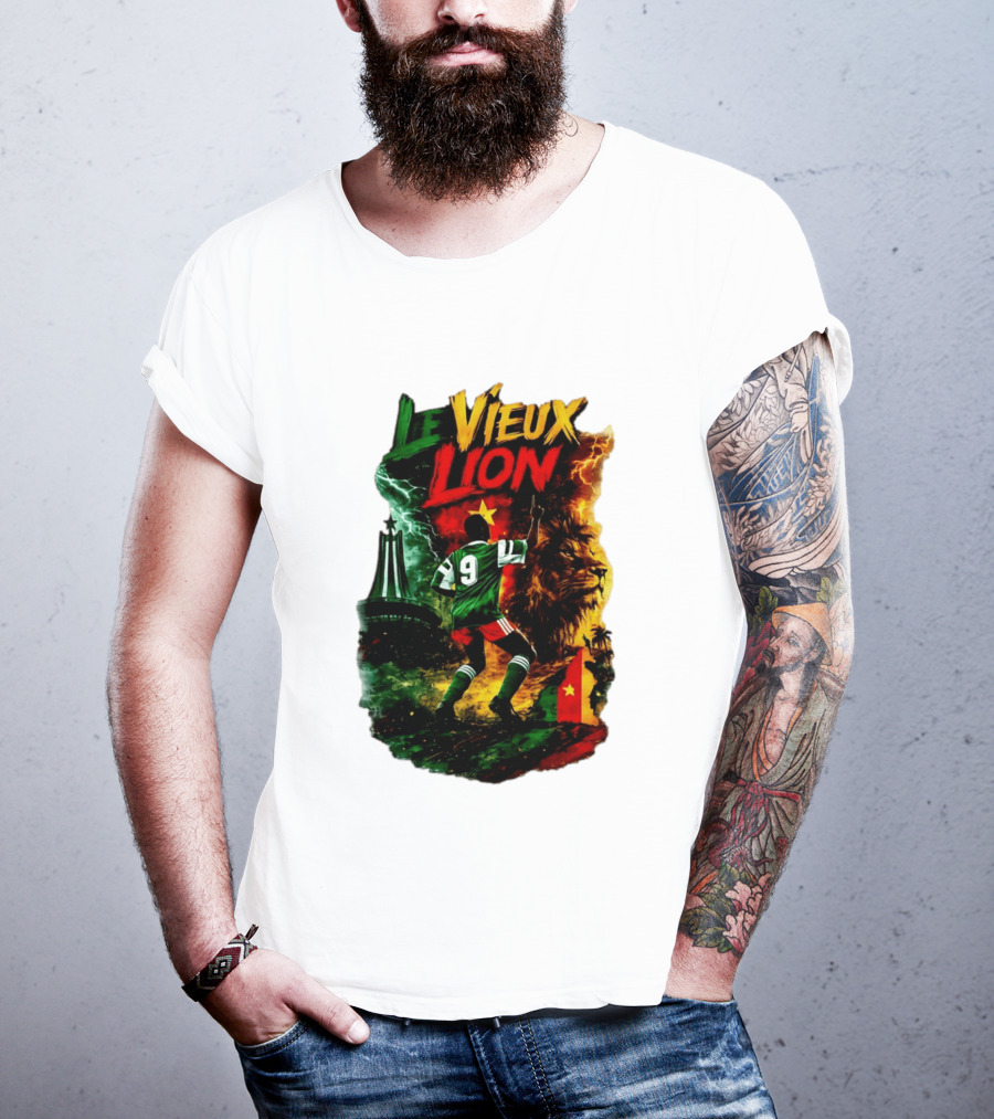 Le Vieux Lion Roger Milla Cameroon Football Icon T-Shirt