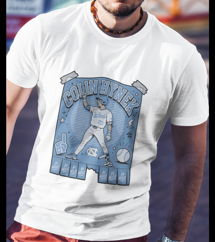 Colin Hynek Tar Heels Baseball Player Pose Go Heels North Carolina #23 T-Shirt
