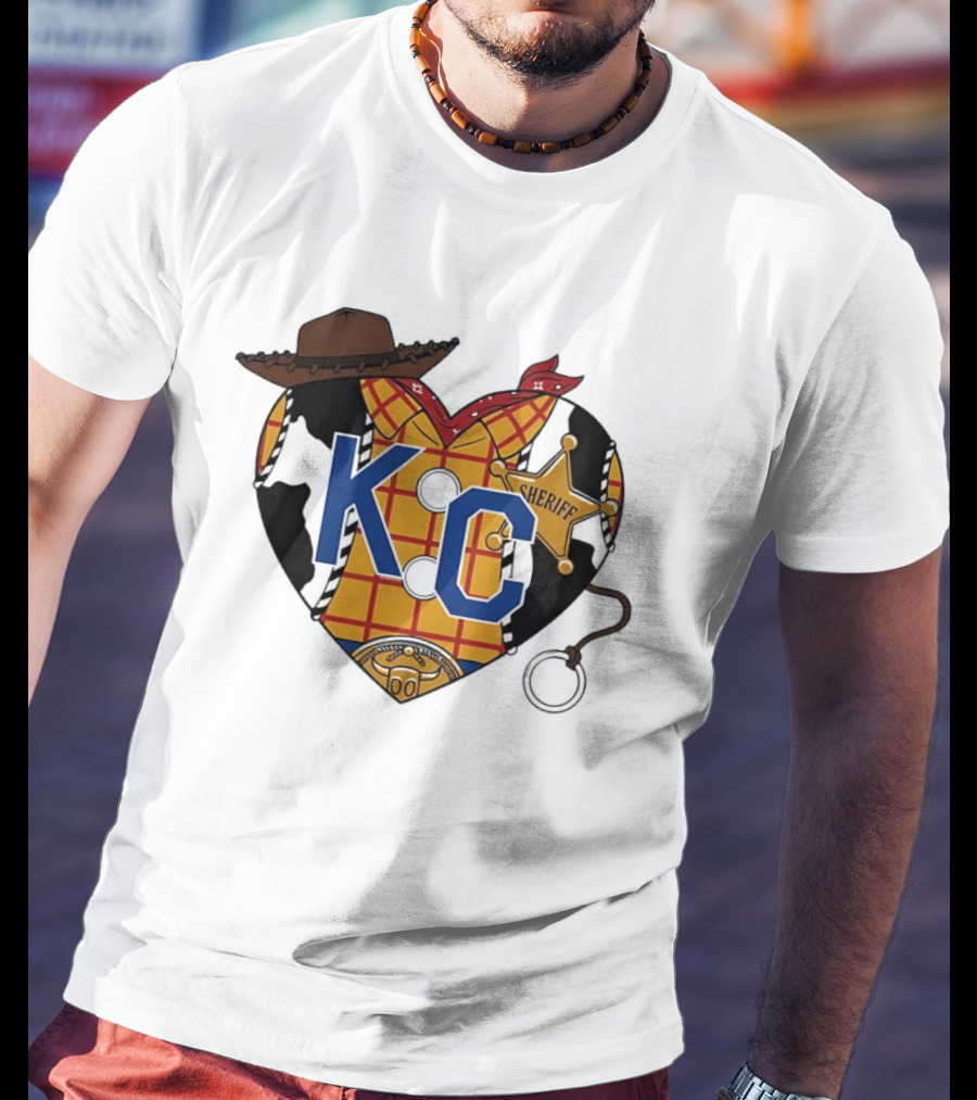 Howdy KC Sheriff Heart Cowboy Hat Plaid Bandana T-Shirt