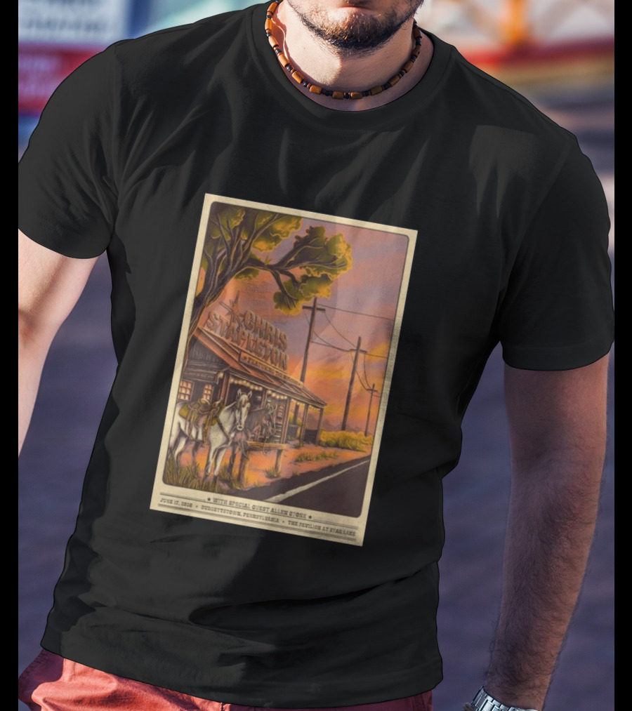 Chris Stapleton Featuring Allen Stone Burgettstown June 17 2026 Pavilion At Star Lake T-Shirt
