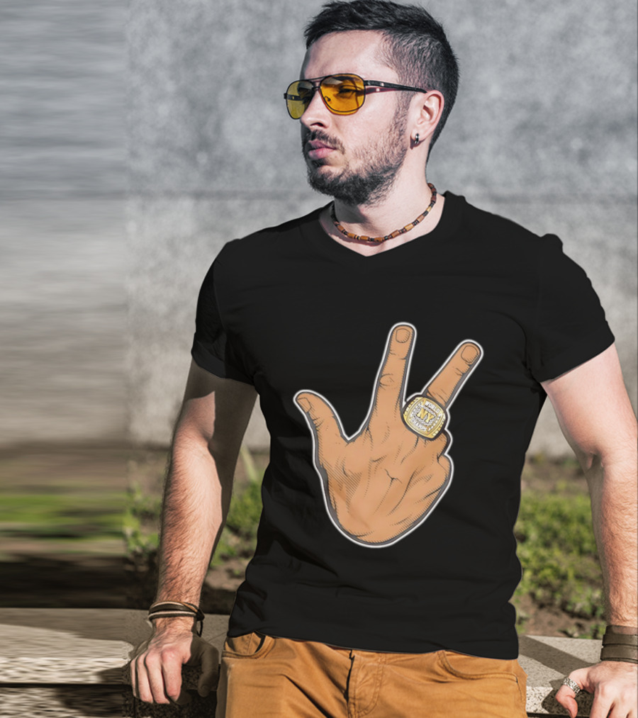 Jalen Brunson New York Knicks 2026 World Champs Ring Gesture T-Shirt