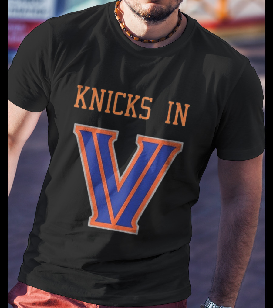 New York Knicks In V Villanova Wildcats Basketball NBA Collaboration T-Shirt