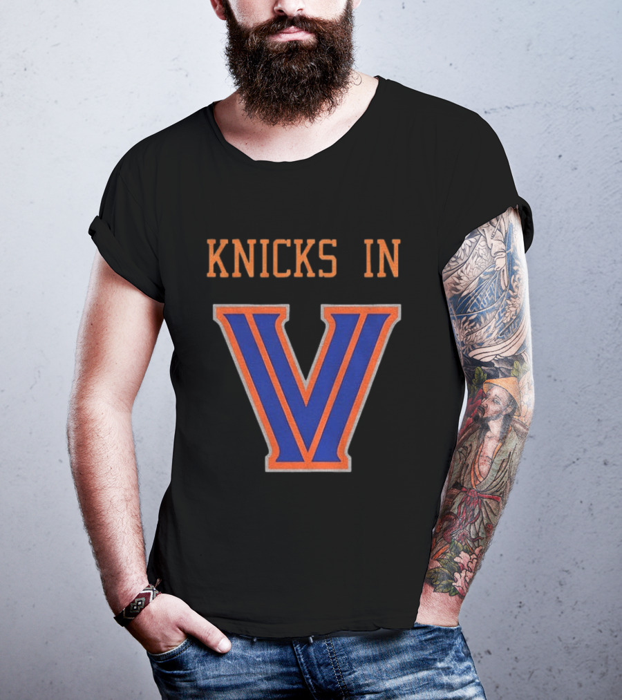 New York Knicks In V Villanova Wildcats Basketball NBA Collaboration T-Shirt