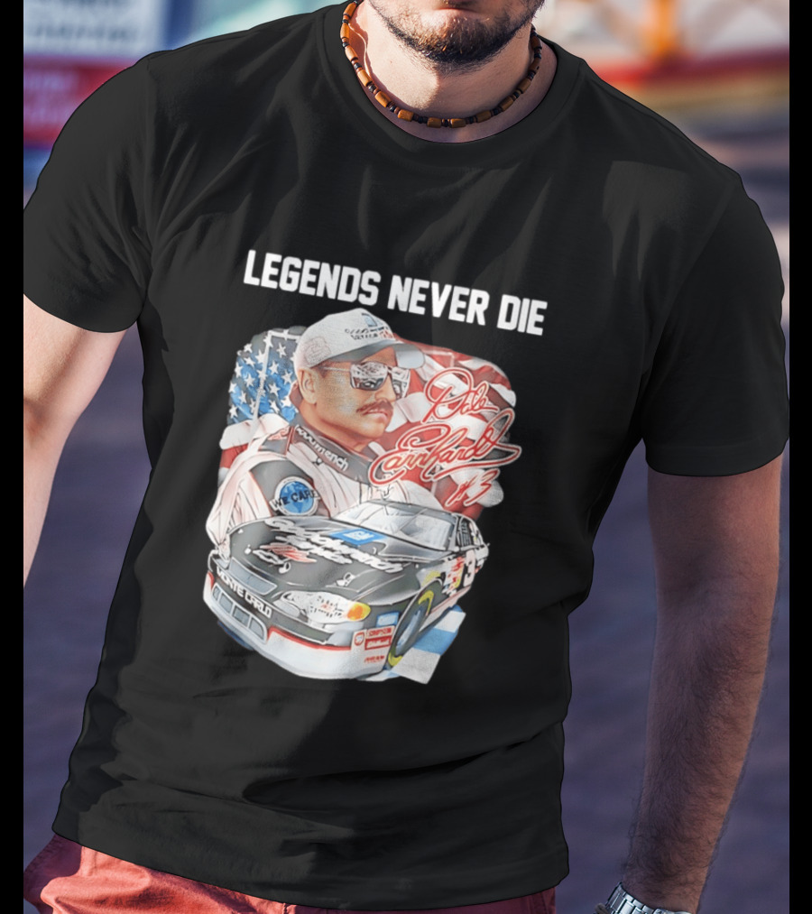 Legends Never Die Dale Earnhardt Monte Carlo Racing Number 3 T-Shirt
