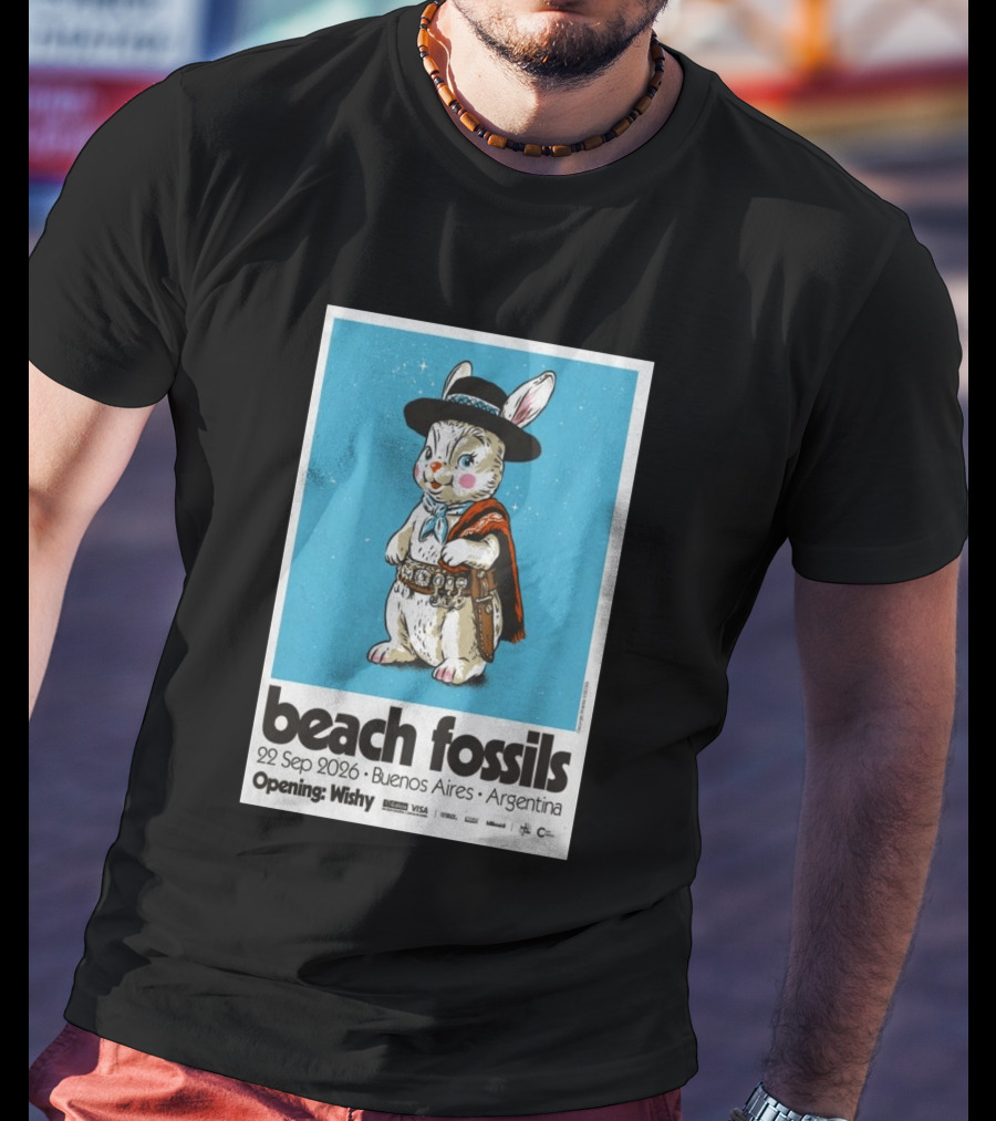 Beach Fossils Buenos Aires 2026 Rabbit Cowboy Concert T-Shirt