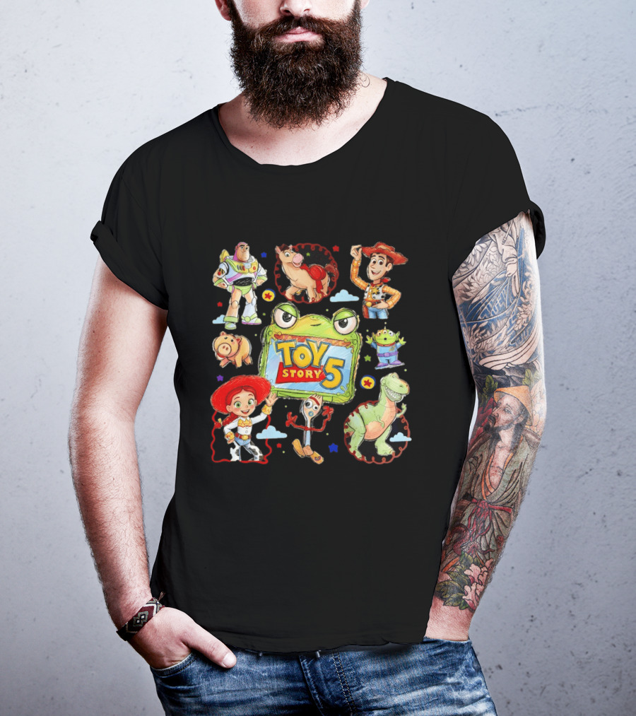 Buzz Lightyear Woody Bullseye Rex Hamm Alien Forky Jessie Toy Story 5 T-Shirt